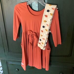 Ruffle Butts Bow-back dress w/ matching tights